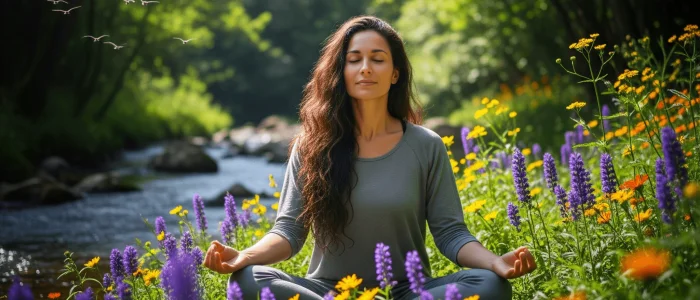 mulher meditando